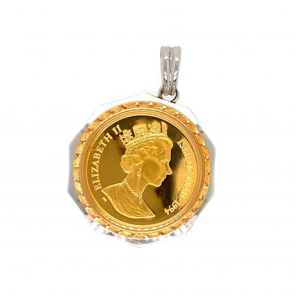 24K Gold Queen’s Coin Pendant -1994 – Amanda Rose Jewellery